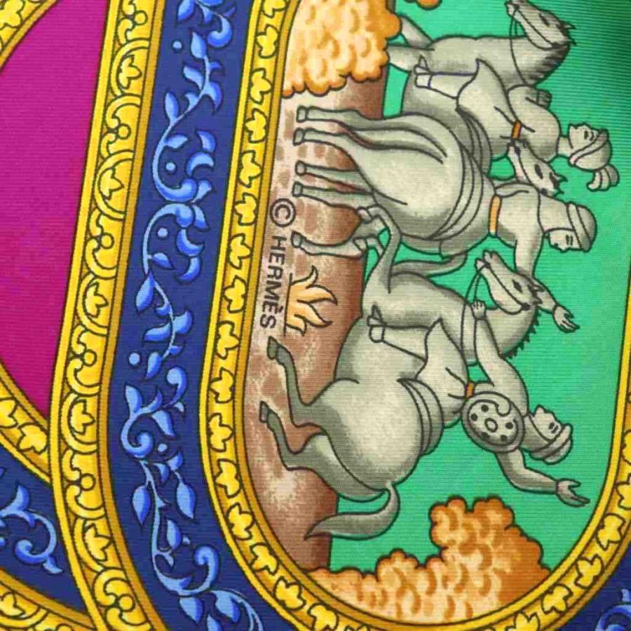 HERMES（エルメス） HERMES QALAMDAN カレ90 スカーフ シルク 総柄 赤