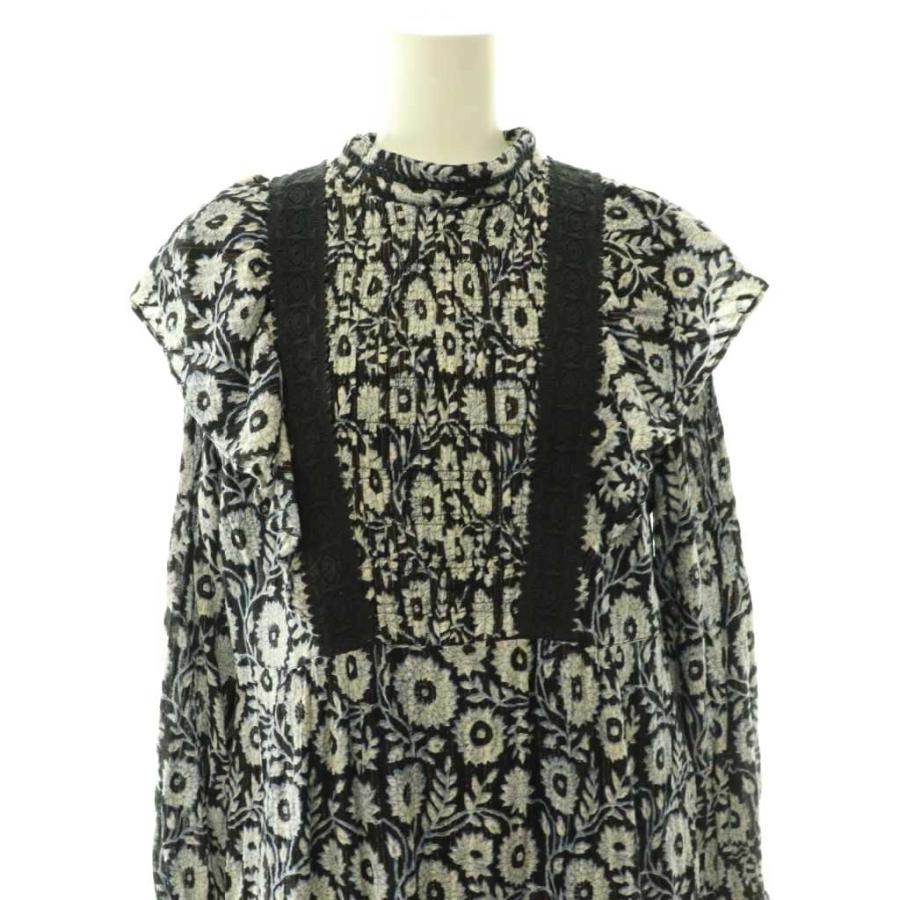 ヌキテパ NE QUITTEZ PAS! COTTON LUREX STRIPE FLOWER PRINT FRILL
