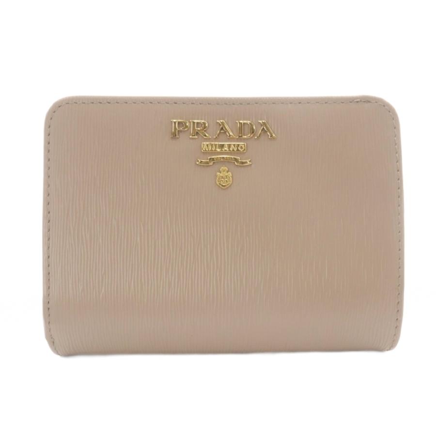 PRADA（プラダ） サフィアーノ 二つ折り財布 レザー ベージュ 1ML018 