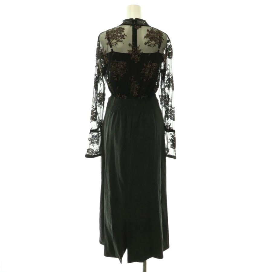 アメリヴィンテージ　シースルーフラワープリントロングドレス アメリヴィンテージ Ameri VINTAGE FLOWER LACE DRESS フラワーレース