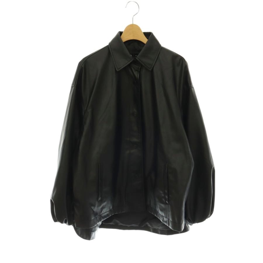 ZARA（ザラ） フェイクレザージャケット シャツジャケット S ブラック