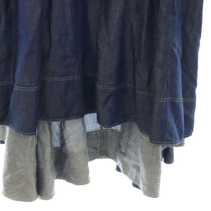 MADISONBLUEマディソンブルー　タックボリュームスカート　リネン混ブルー マディソンブルー MADISONBLUE TUCK VOLUME SKIRT CU/LI リネン混