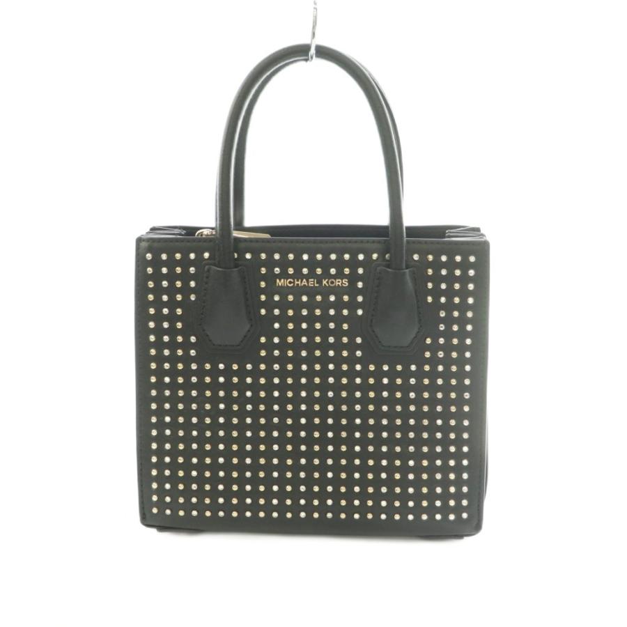 マイケルコース MICHAEL KORS ハンドバッグ レザー スタッズ 黒 /MI 
