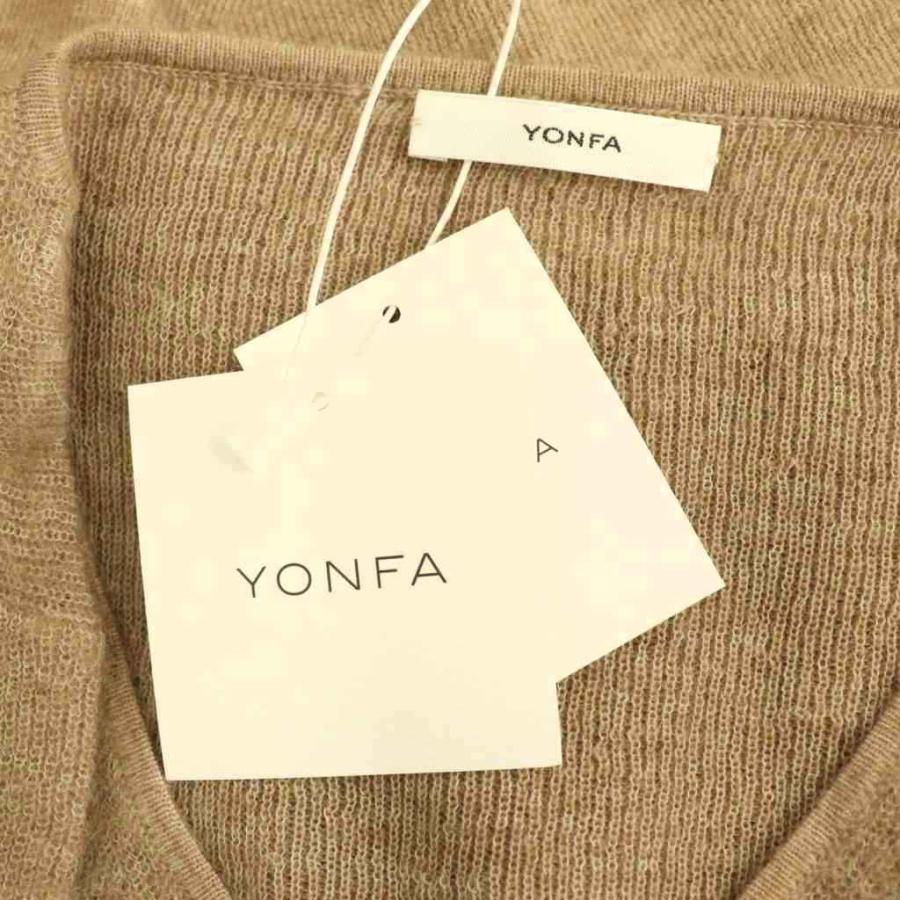 未使用品 ヨンファ YONFA モヘアウールニットカーディガン Vネック F 