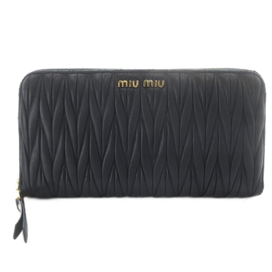 miu miu（ミュウミュウ） マテラッセ 長財布 ラウンドファスナー