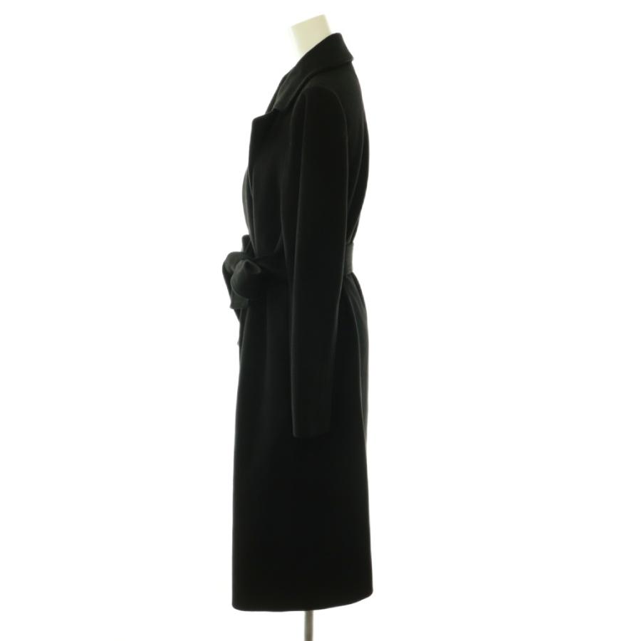 M-premier カシミヤ100 ベルテッドロングコート黒 エムプルミエ ブラック M-Premier BLACK カシミヤ100 ベルテッド