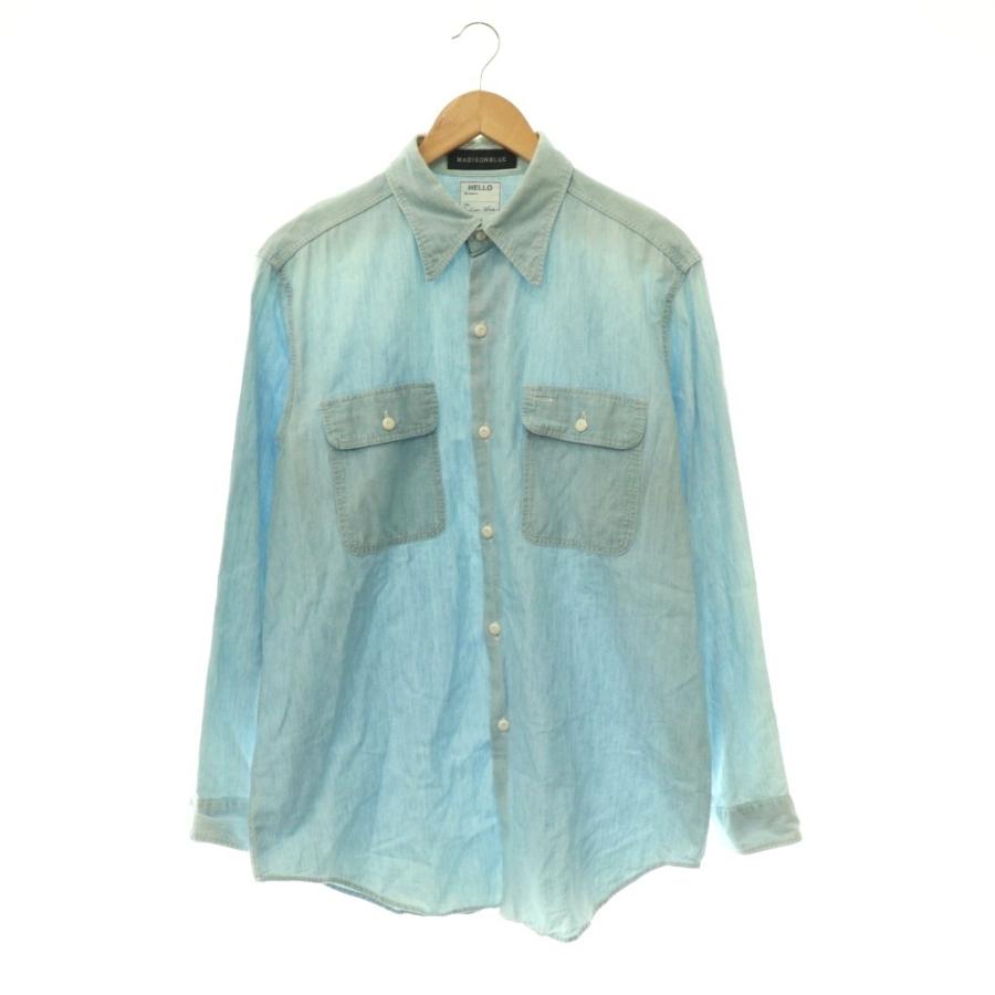 マディソンブルー シャンブレーシャツ ライトブルー ワークシャツ 01サイズ マディソンブルー MADISONBLUE HAMPTON CHAMBRAY シャツ シャンブレー