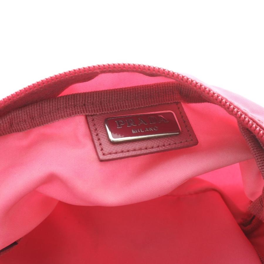PRADA（プラダ） フロントファスナーナイロンポーチ ロゴ ピンク /SR