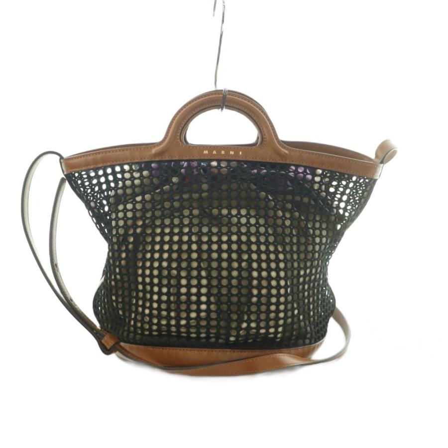 MARNI（マルニ） MARNI WISTARIA メッシュバッグ ハンドバッグ 茶 黒