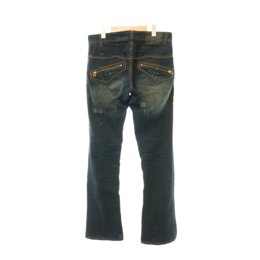 モルガンオム MORGAN HOMME 加工 セミフレア デニム パンツ ジーンズ L 