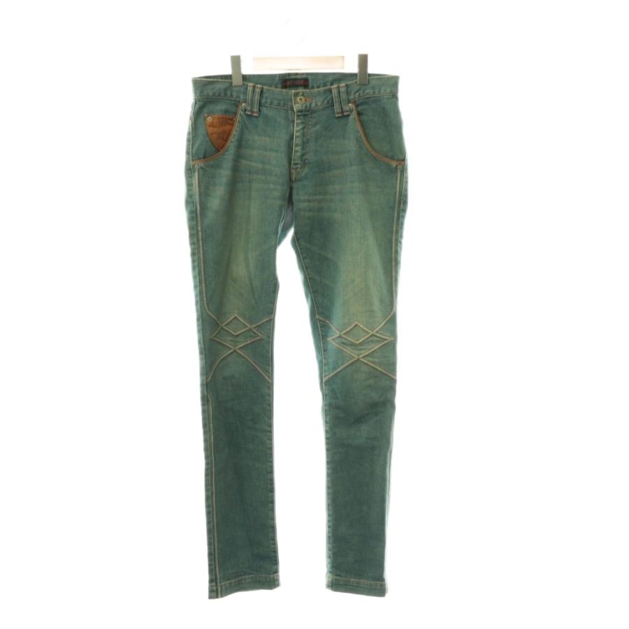 モルガンオム MORGAN HOMME エンボス ステッチ 加工 デニム パンツ 