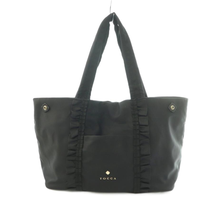 トッカ TOCCA FRILL A4 NYLONTOTE トートバッグ ナイロン フリル 黒