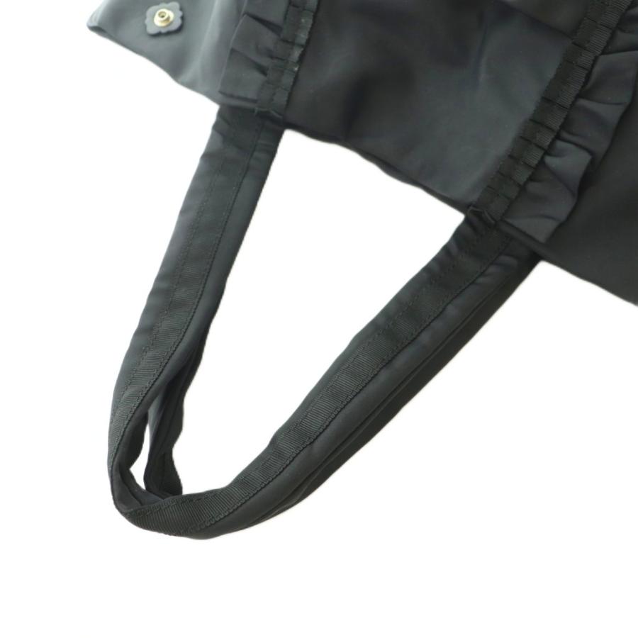 トッカ TOCCA FRILL A4 NYLONTOTE トートバッグ ナイロン フリル 黒
