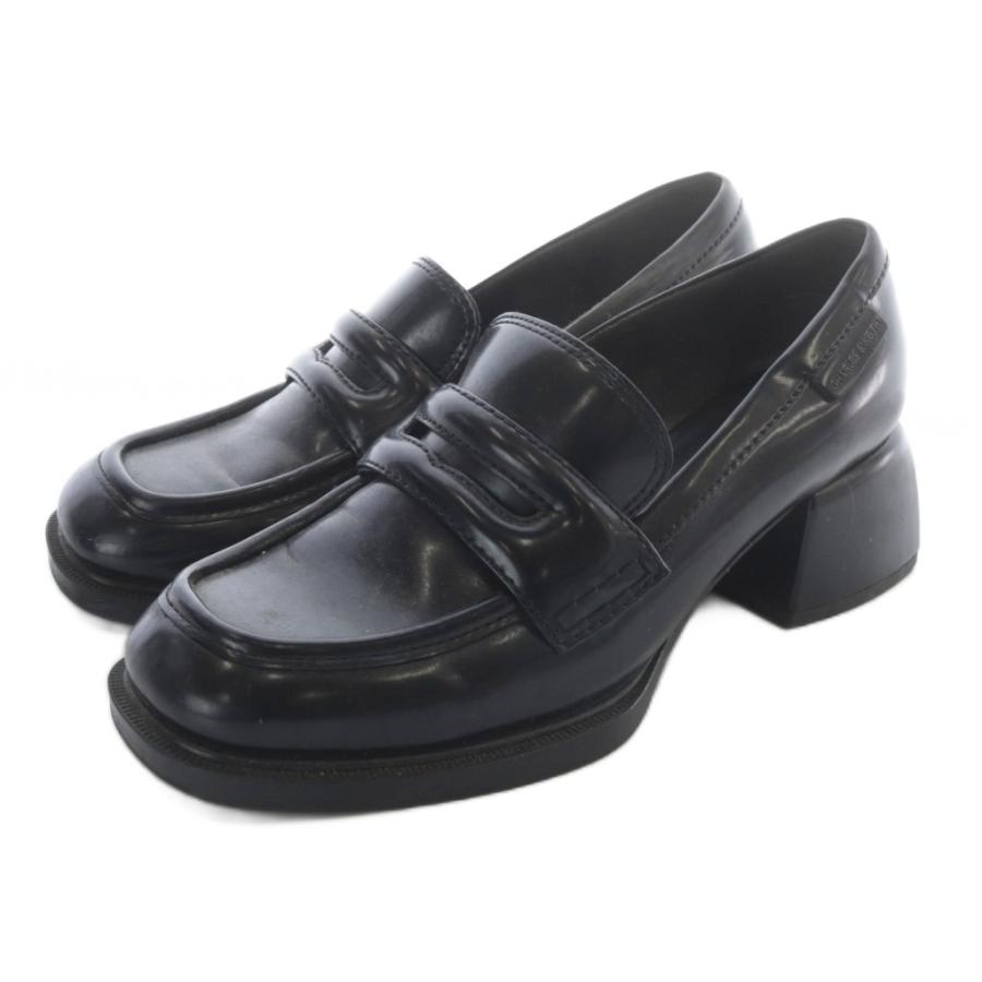 チャールズ&キース CHARLES&KEITH チャンキーヒール ローファー レザー 