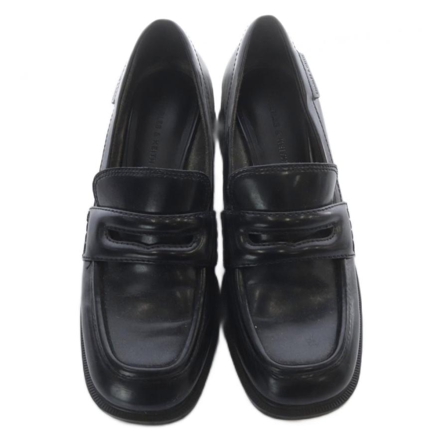 チャールズ&キース CHARLES&KEITH チャンキーヒール ローファー レザー 