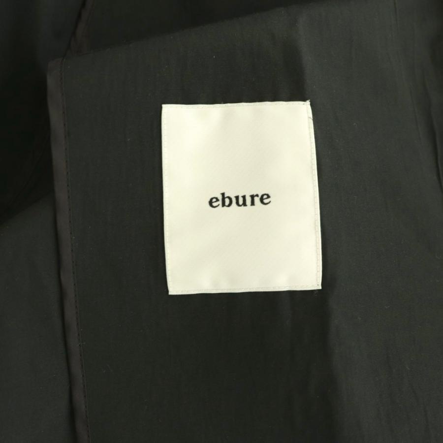 エブール ebure ライトタフタノーカラーコート ジップアップ ロング 36
