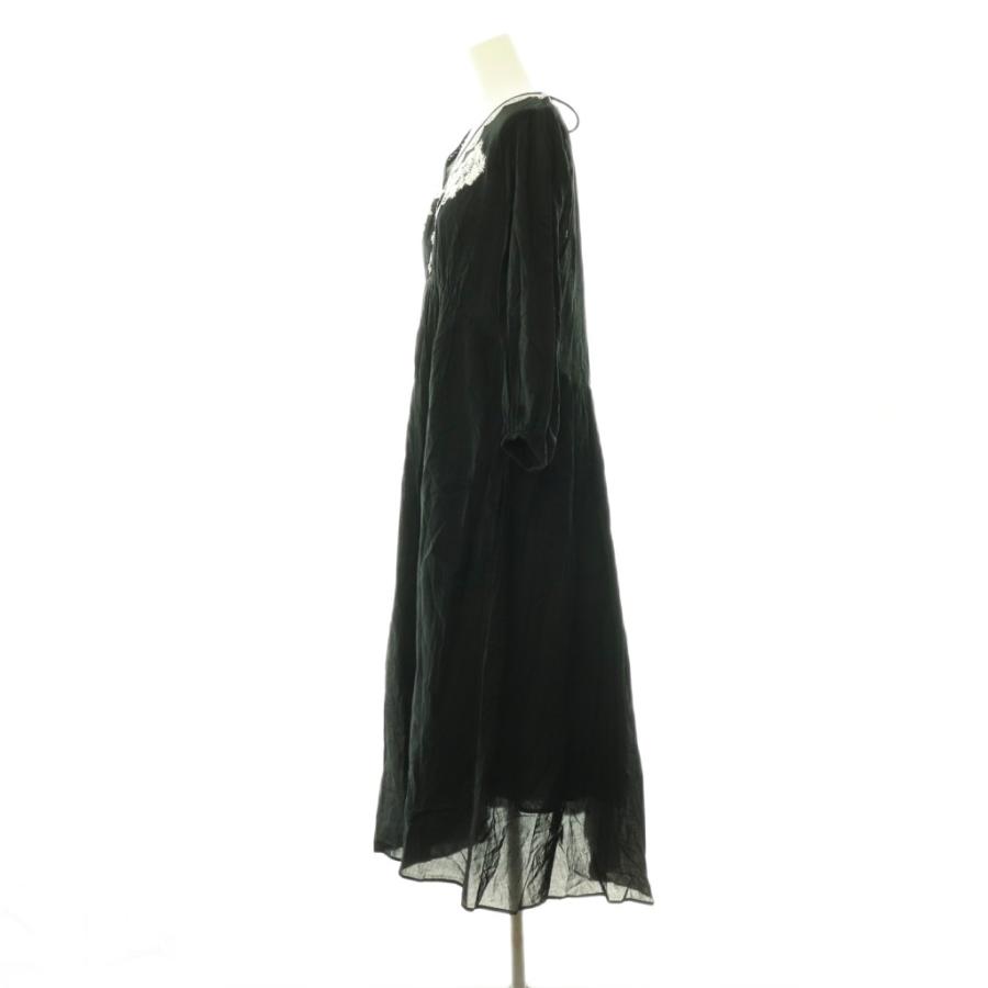 新品未使用品⭐︎ヌキテパ　ロングワンピース ヌキテパ NE QUITTEZ PAS! C/Voile Flower Emb French Sleeve Dress
