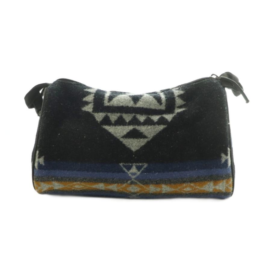 ペンドルトン PENDLETON ミニショルダーバッグ ウール 幾何学模様 黒 