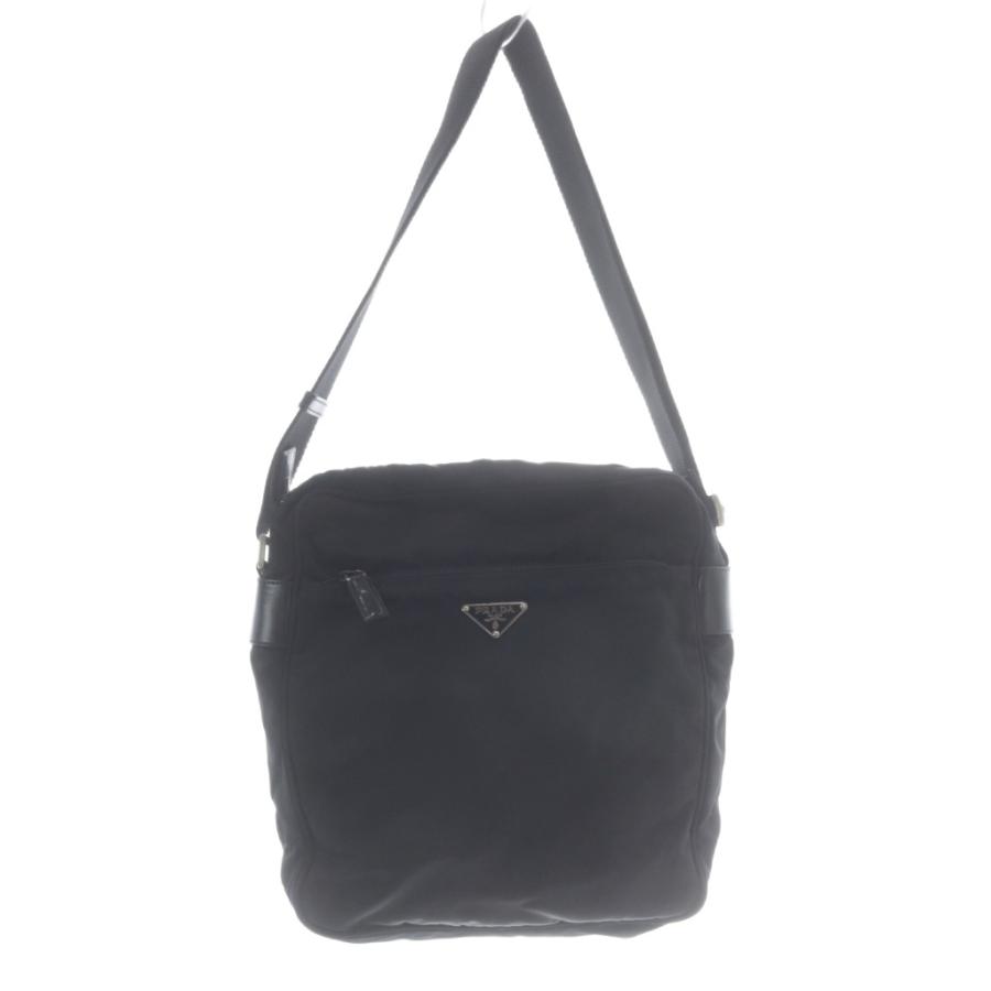 プラダ PRADA プレート ナイロン ショルダーバッグ 黒 BT0168 PRADA（プラダ） プレート ナイロン ショルダーバッグ 黒 ブラック