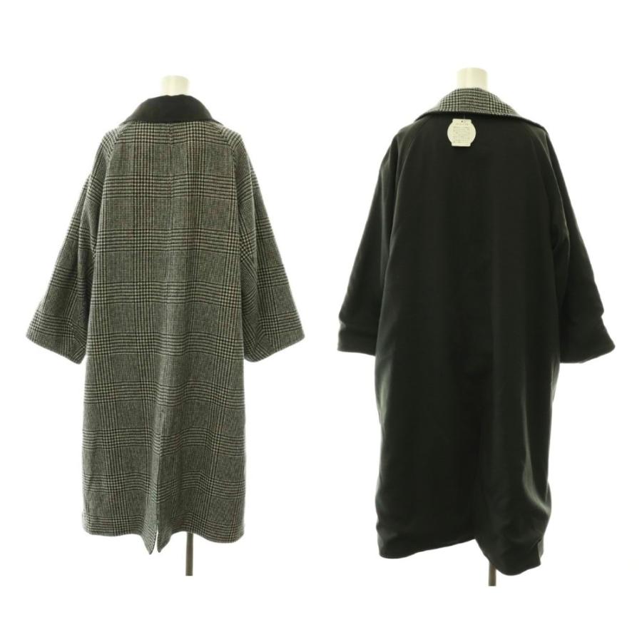 未使用品 リエス × 大草直子 リバーシブルコート ロング ダブル 千鳥格 