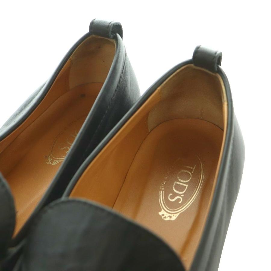 トッズ TOD'S Tチェーン タイムレス ローファー レザー チェーン 36 黒