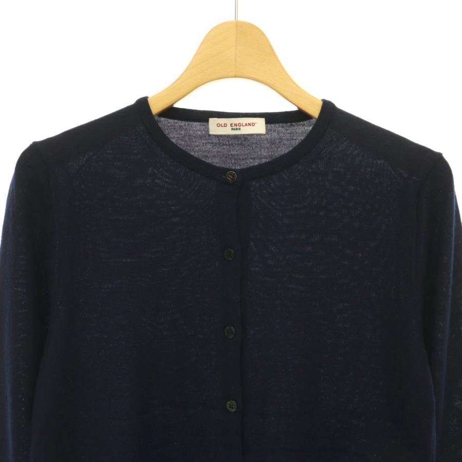 OLD ENGLAND - 【OLD ENGLAND】オールドイングランド カーディガン ニットカーディガン 長袖 36 紺系 ネイビー オールドイングランド OLD ENGLAND ニットカーディガン 長袖 ノー