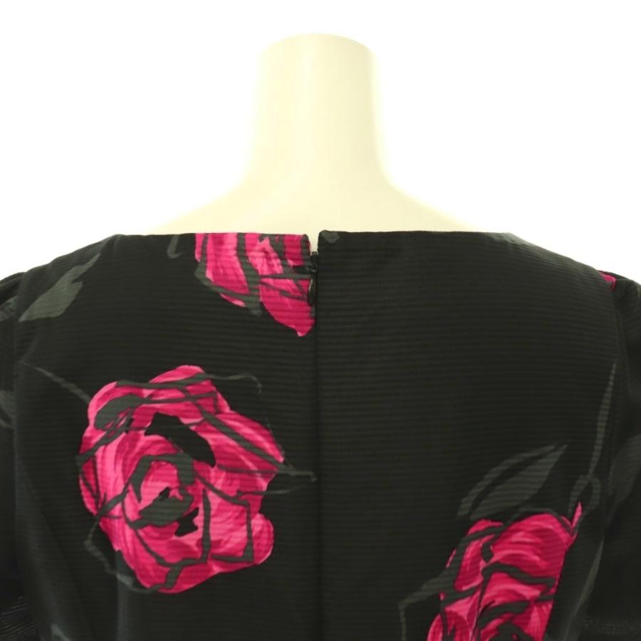 エムズグレイシー M'S GRACY 薔薇柄 半袖 ワンピース ロング 40