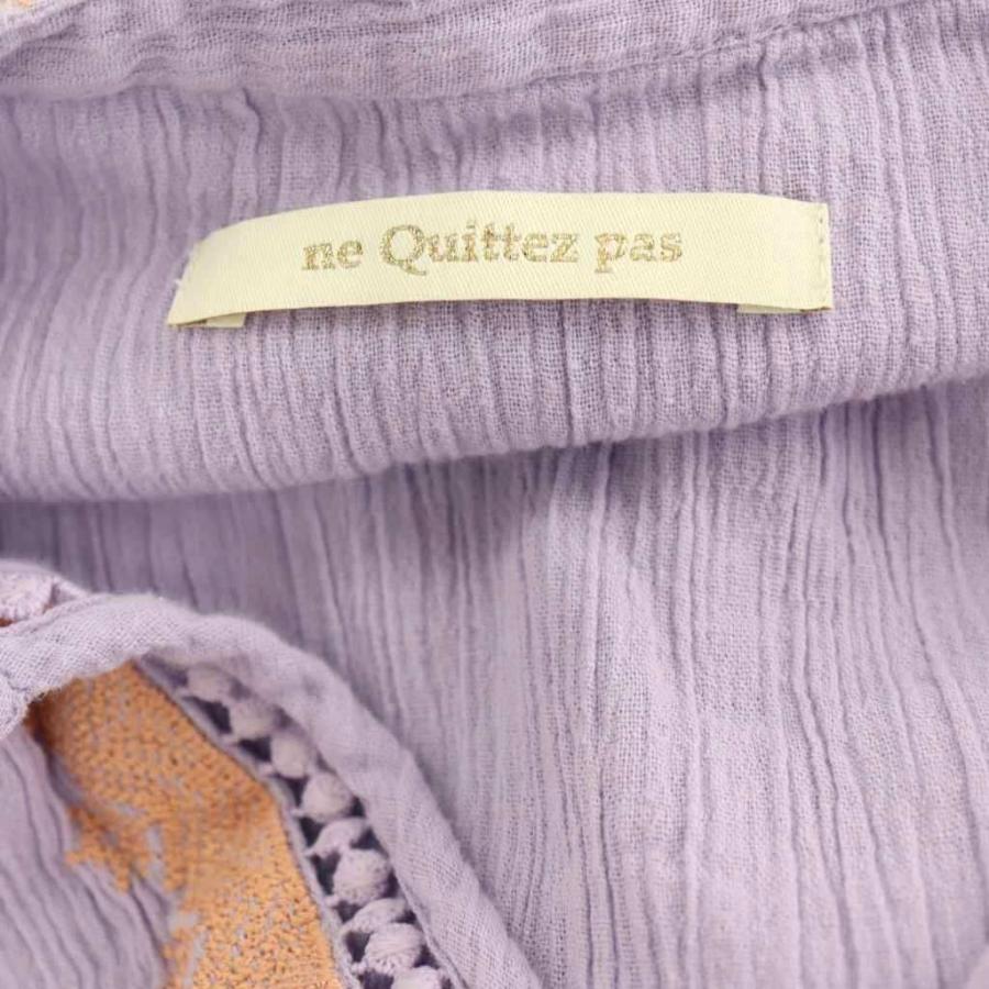 ヌキテパ NE QUITTEZ PAS! Cotton Gauze Leaf Embroidery Yoke Dress