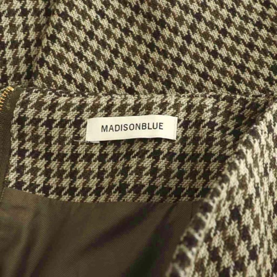 マディソンブルー MADISONBLUE マーメイドフレアチェックスカート S 茶