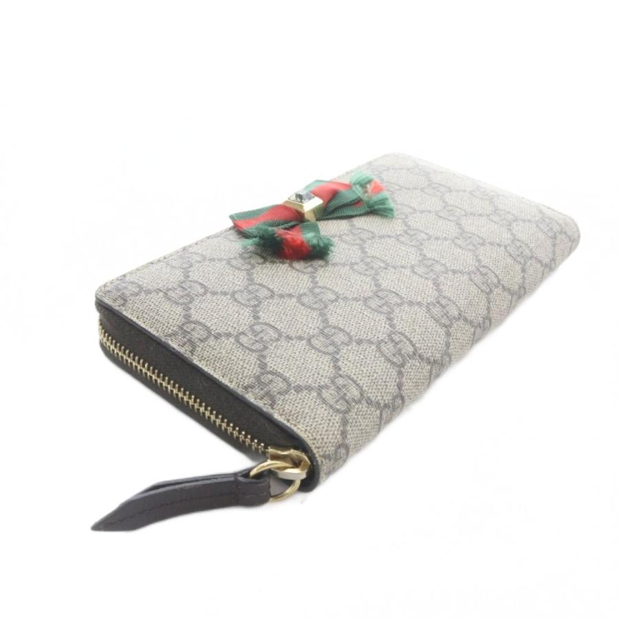 GUCCI（グッチ） GUCCI GGスプリーム ラウンドファスナー 長財布 茶色