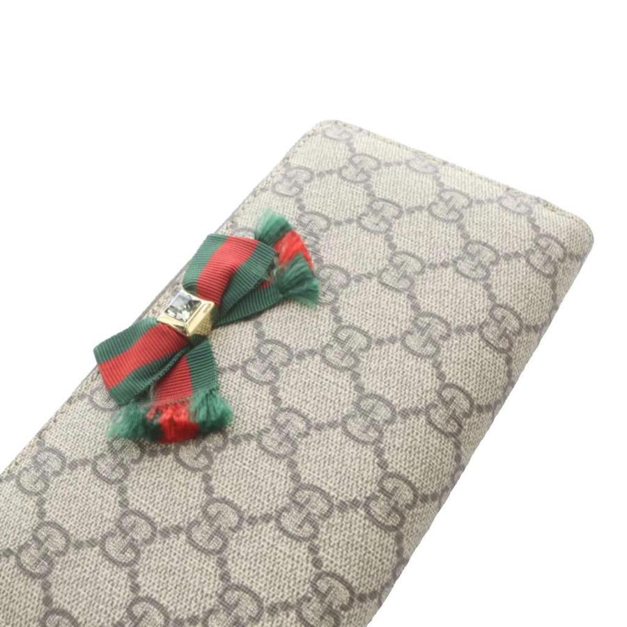 GUCCI（グッチ） GUCCI GGスプリーム ラウンドファスナー 長財布 茶色