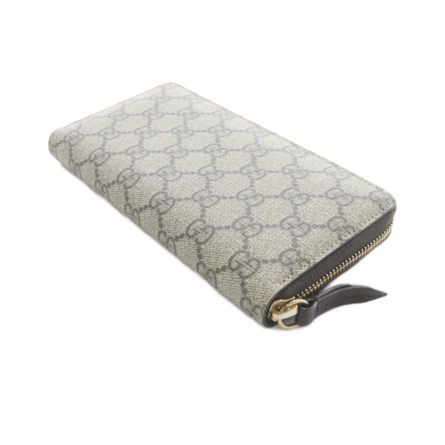 GUCCI（グッチ） GUCCI GGスプリーム ラウンドファスナー 長財布 茶色