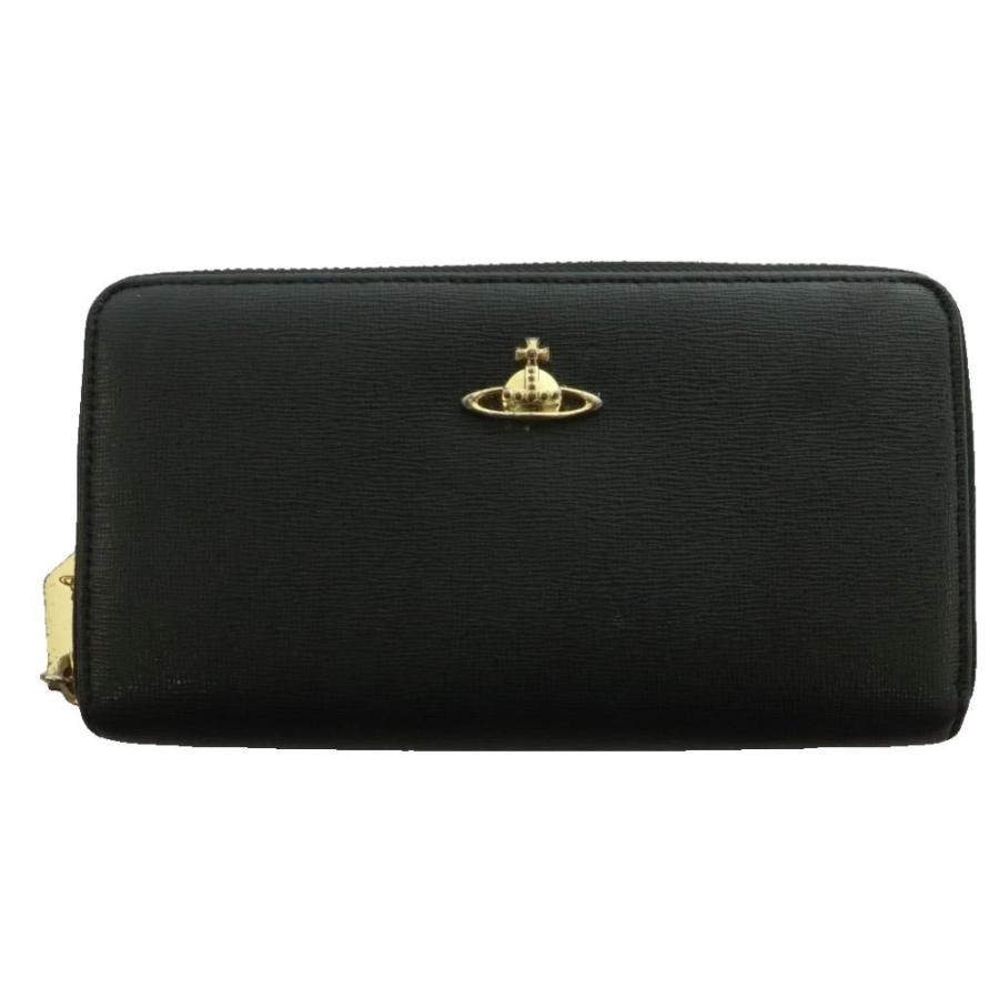 美品♡ヴィヴィアンウエストウッド オーブ レザー 折り財布 ウォレット ブラック Vivienne Westwood（ヴィヴィアンウエストウッド） オーブ 長財布