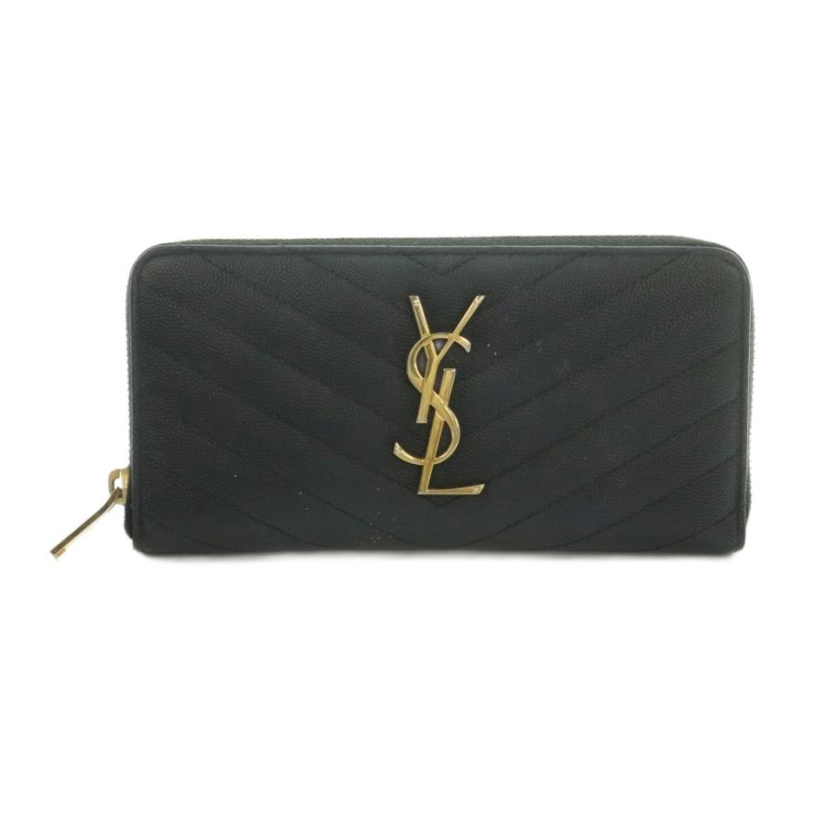 Yves Saint Laurent（イヴ・サンローラン） LSVロゴ Vステッチ 長財布