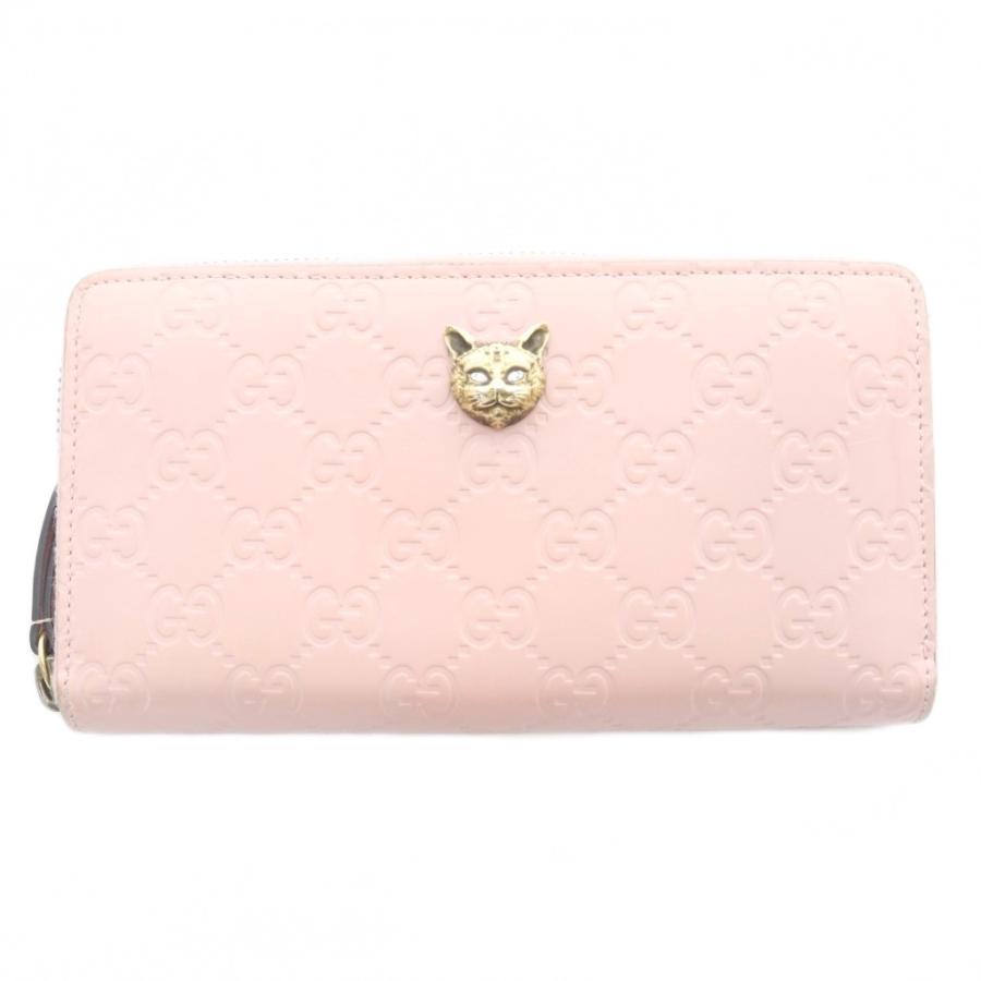 GUCCI（グッチ） グッチシマ リネアキャット ラウンドファスナー長財布 