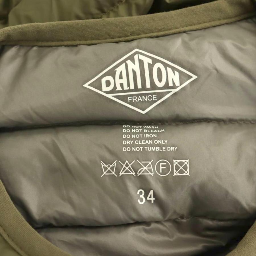 ダントン DANTON インナーダウンジャケット ノーカラー 34 カーキ /ES