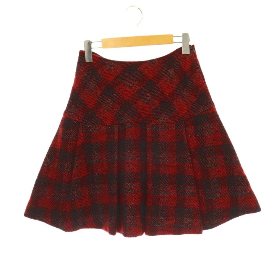 M'S GRACY チェック柄 フレアスカート 36 エムズグレイシー M'S GRACY ウール混 チェックスカート フレア