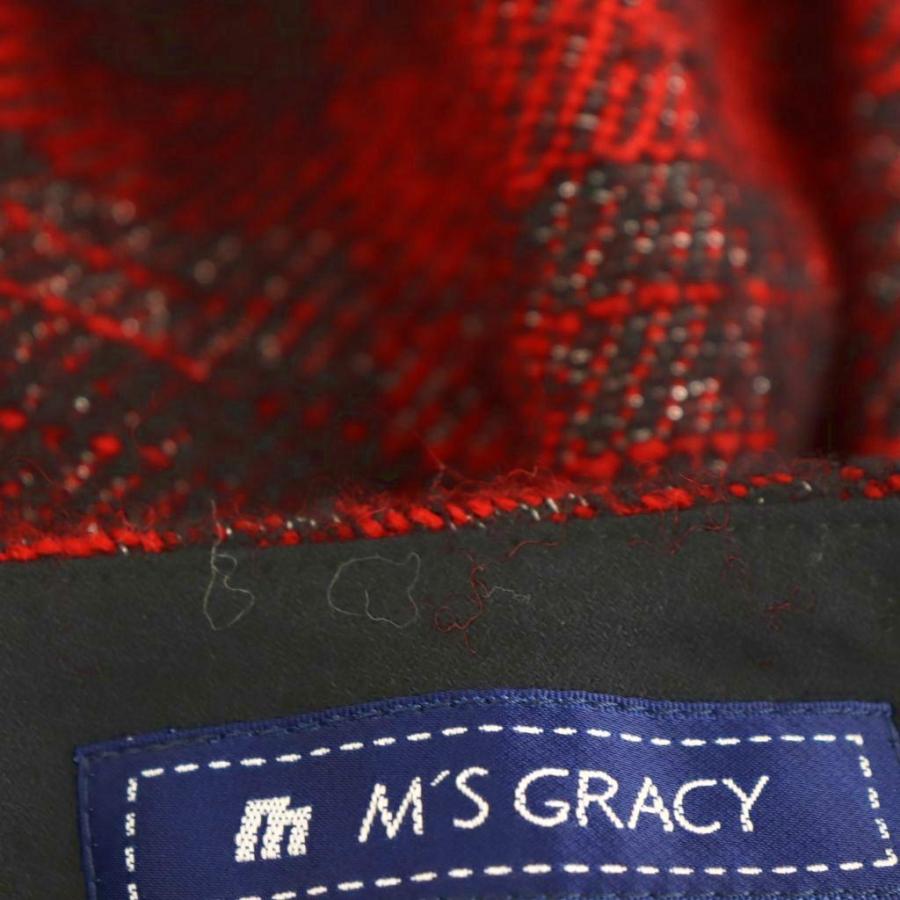 エムズグレイシー M'S GRACY ウール混 チェックスカート フレア