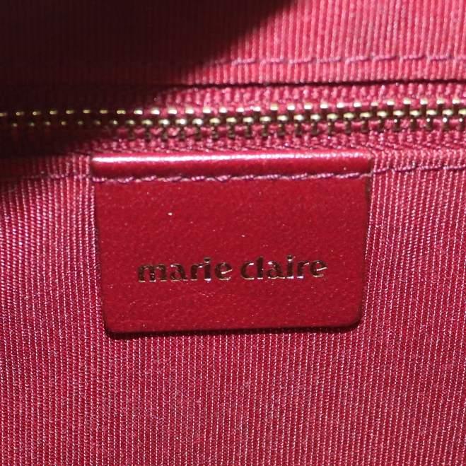 マリクレール MARIE CLAIRE レザーハンドバッグ バックル ボルドー /SS