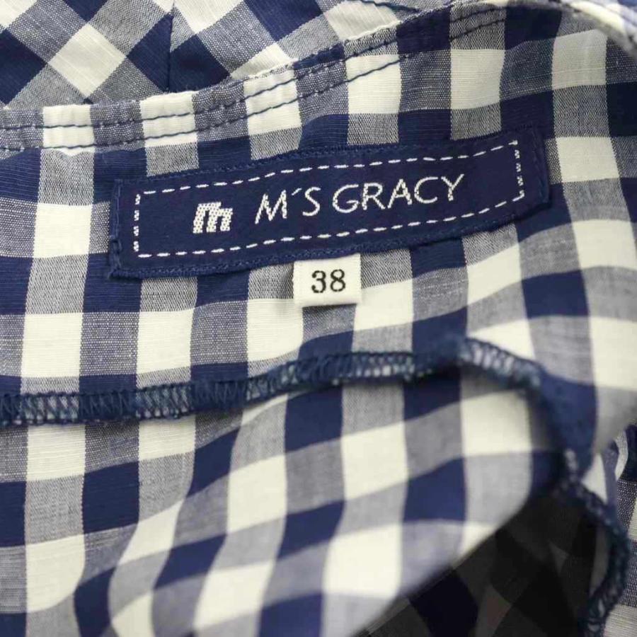 エムズグレイシー M'S GRACY ギンガムチェックノースリーブワンピース