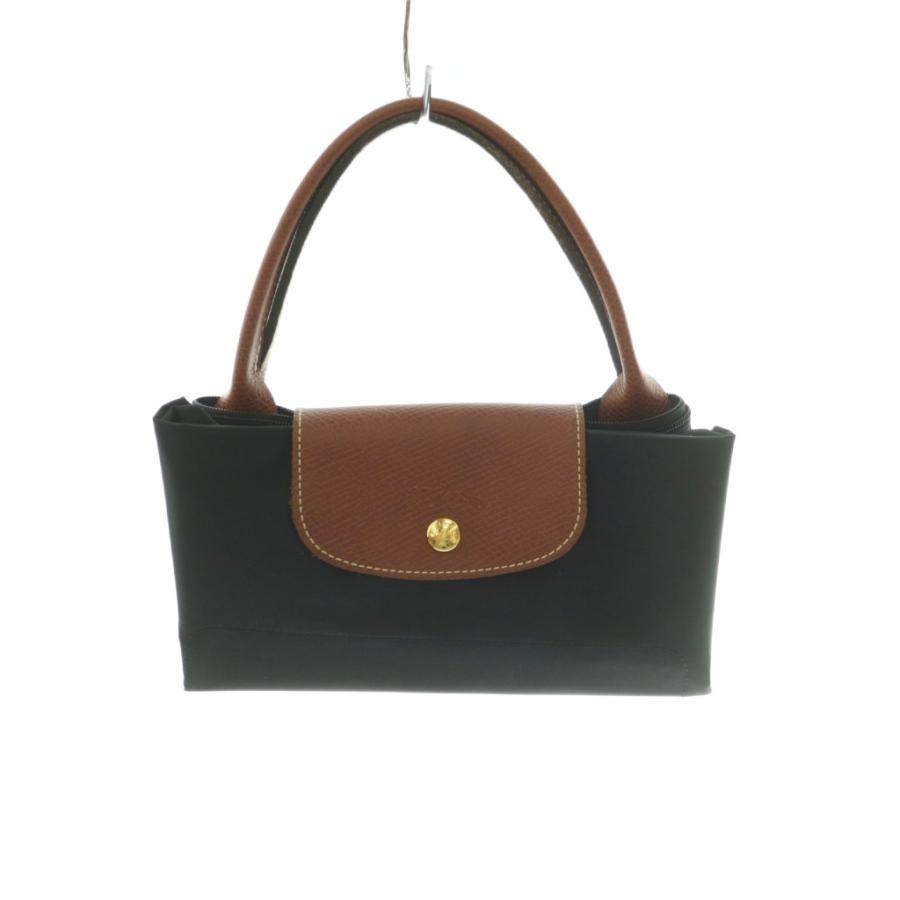 ロンシャン ルプリアージュ トートバッグ 黒 茶 肩掛け　通勤　通学 LONGCHAMP（ロンシャン） ルプリアージュ M トートバッグ ナイロン 黒