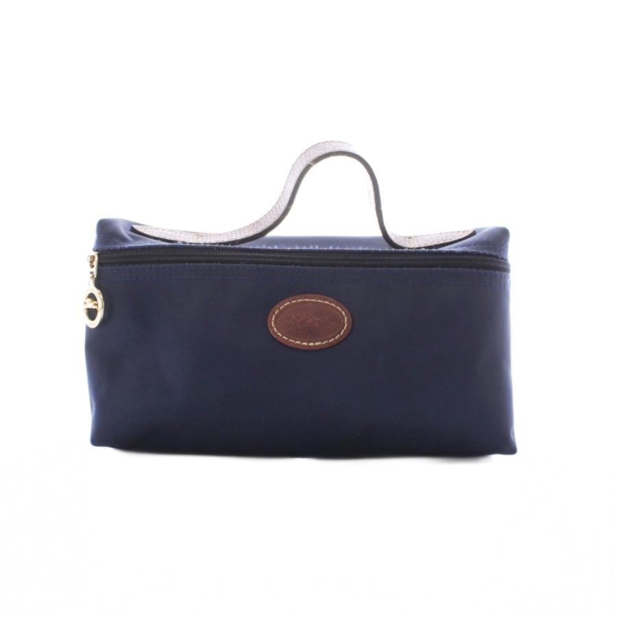 ロンシャン　ポーチ　LONGCHAMP ネイビー LONGCHAMP（ロンシャン） ポーチ ハンドバッグ ネイビー ハンドル ロゴ