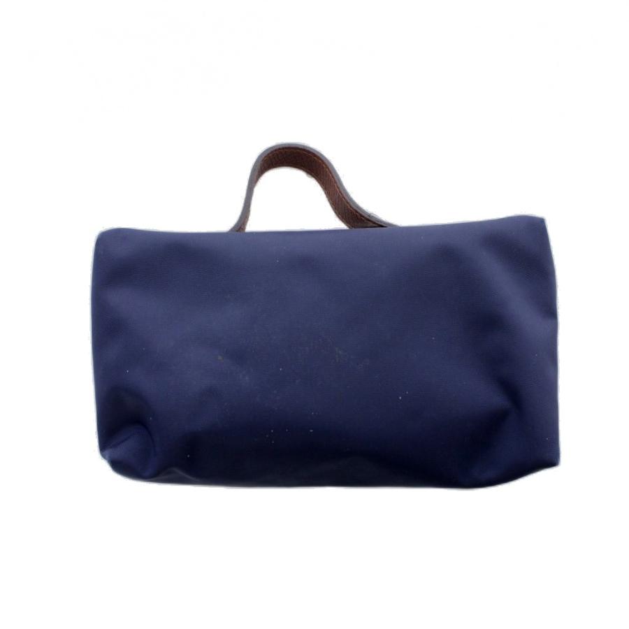 ロンシャン　ポーチ　LONGCHAMP ネイビー LONGCHAMP（ロンシャン） ポーチ ハンドバッグ ネイビー ハンドル ロゴ