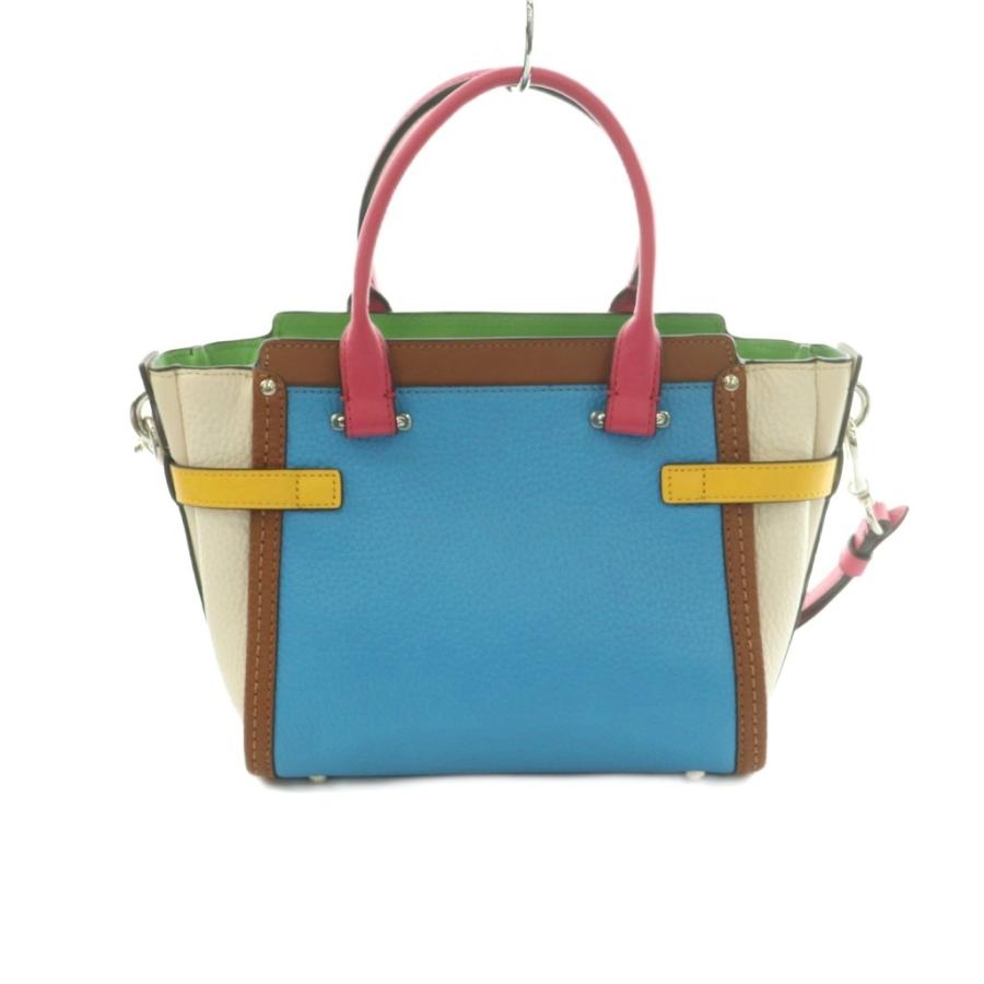 コーチ スワッガー 2WAY エキゾチックレザー パッチワーク チャーム 青 緑 COACH（コーチ） スワッガー 21 レインボーカラーブロック 2WAY