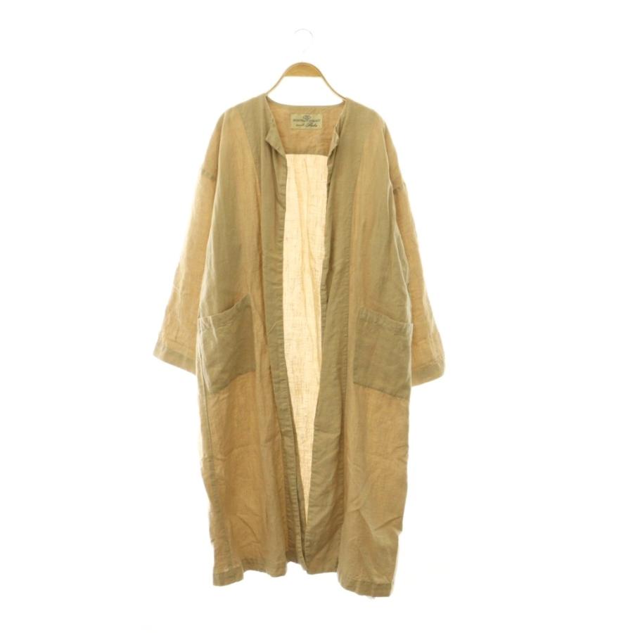 ネストローブ nest Robe リネンノーカラーロングコート スプリング 