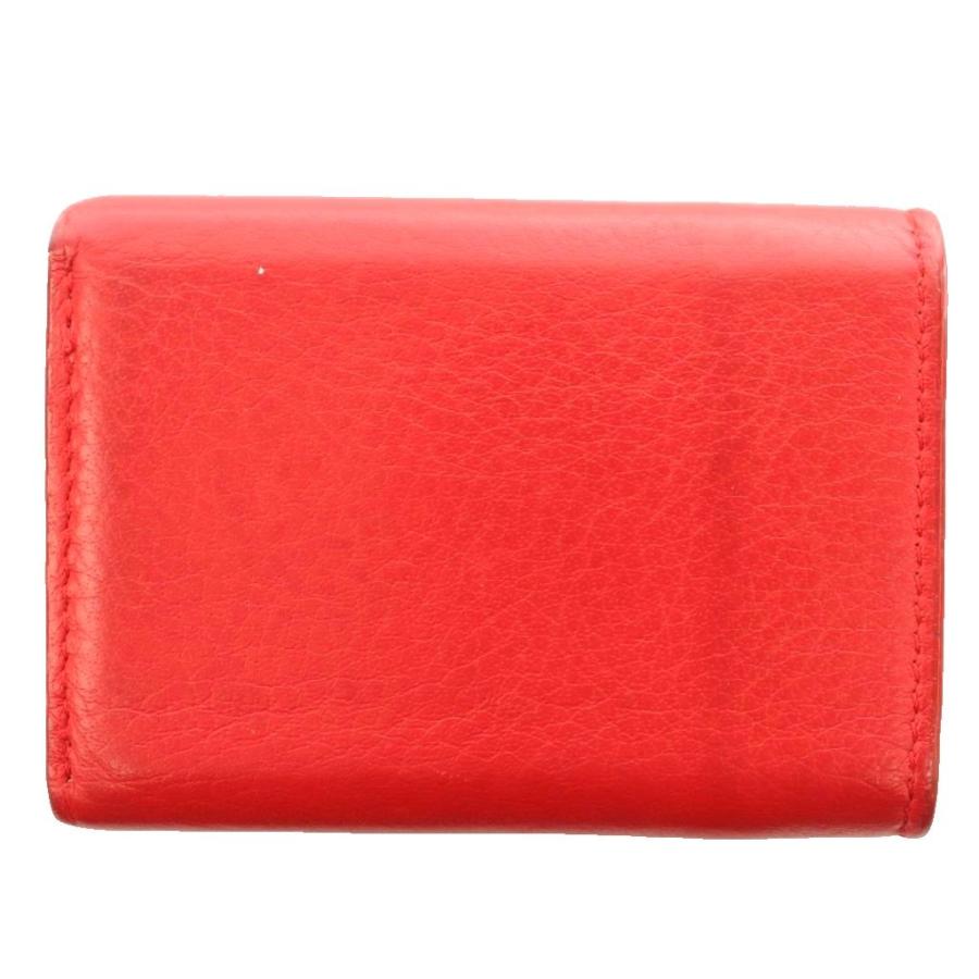 美品 バレンシアガ ペーパー ミニウォレット 三つ折り財布 レッド 赤 BALENCIAGA（バレンシアガ） ペーパーミニウォレット コンパクト 三