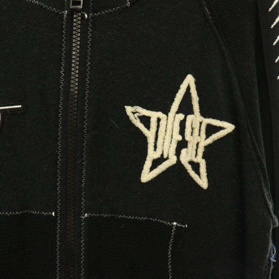 DIESELディーゼル☆異素材ドッキングフーディーブルゾン☆レディース 
