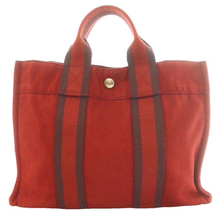 HERMES フールトゥ PM トートバッグ レッド HERMES（エルメス） フールトゥ PM トートバッグ ハンド キャンバス 赤
