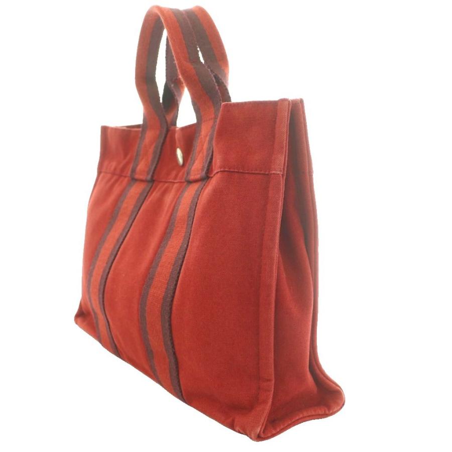 HERMES フールトゥ PM トートバッグ レッド HERMES（エルメス） フールトゥ PM トートバッグ ハンド キャンバス 赤
