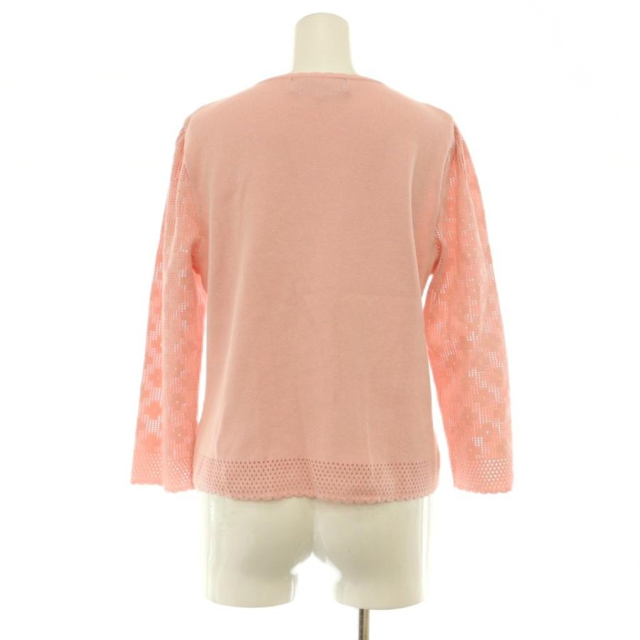 エムズグレイシー M'S GRACY 25SS フラワーゲージジップアップニット